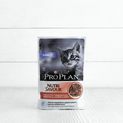 Корм Proplan Nutri Savour для котят, с говядиной, 85г