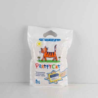 Наполнитель для кошачьего туалета Pretty Cat Wood Granules, древесный, 6л